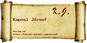 Kaposi József névjegykártya